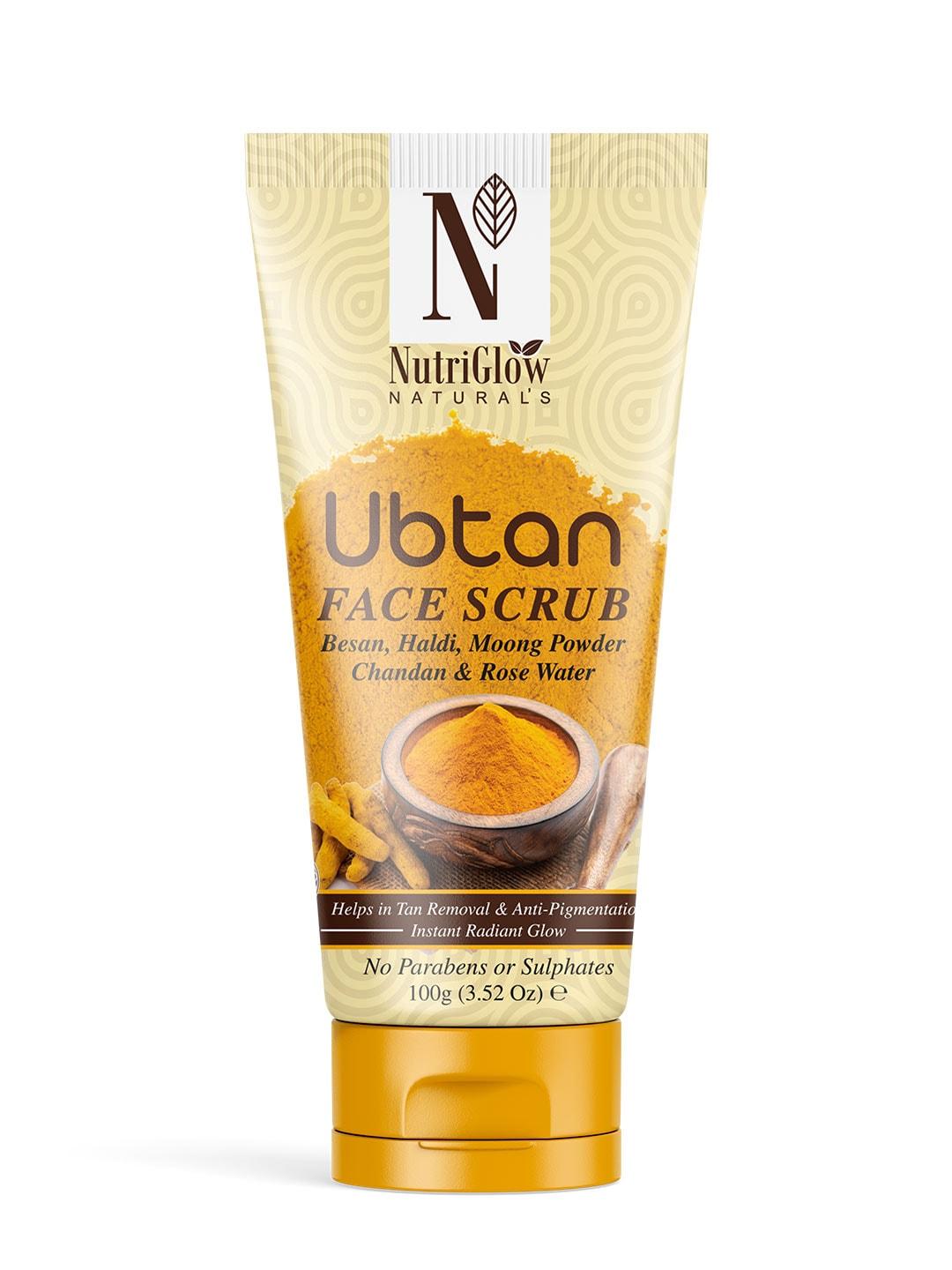 nutriglow naturals set of 2 ubtan face scrub for tan removal - 100g each