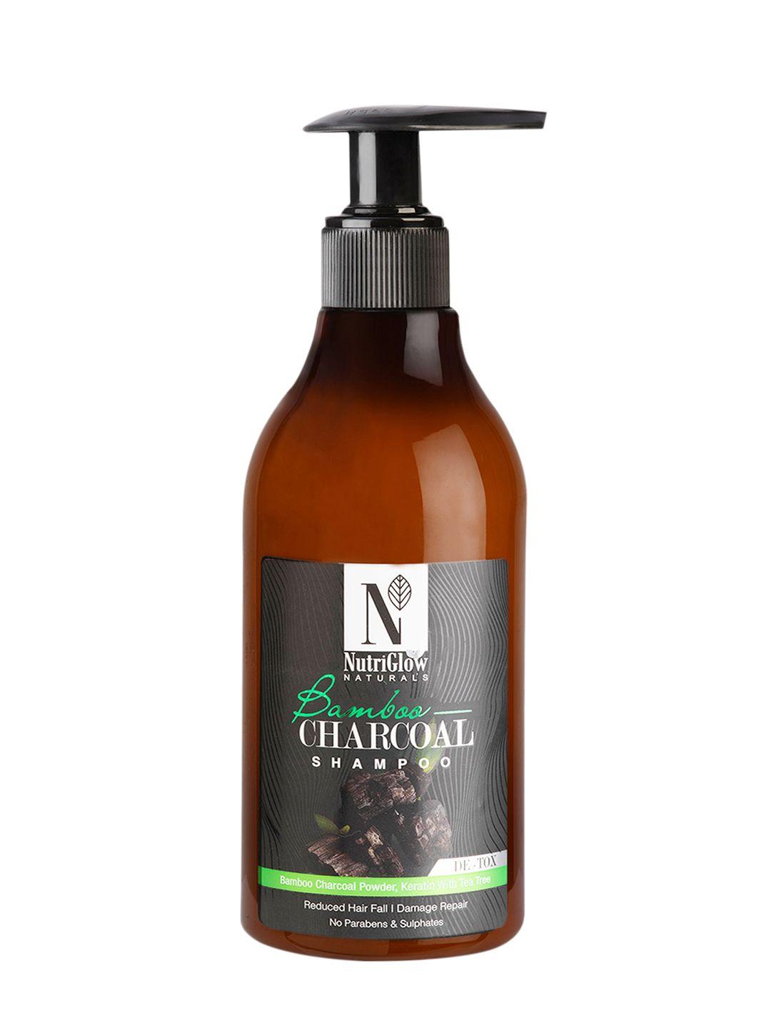 nutriglow naturals sustainable bamboo charcoal shampoo for smoothing repairing dull hair 300ml