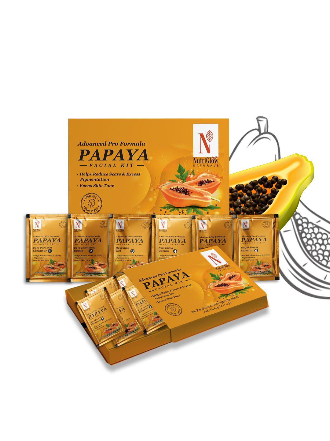 nutriglow naturals sustainable pack of 2 advanced pro formula papaya facial kit