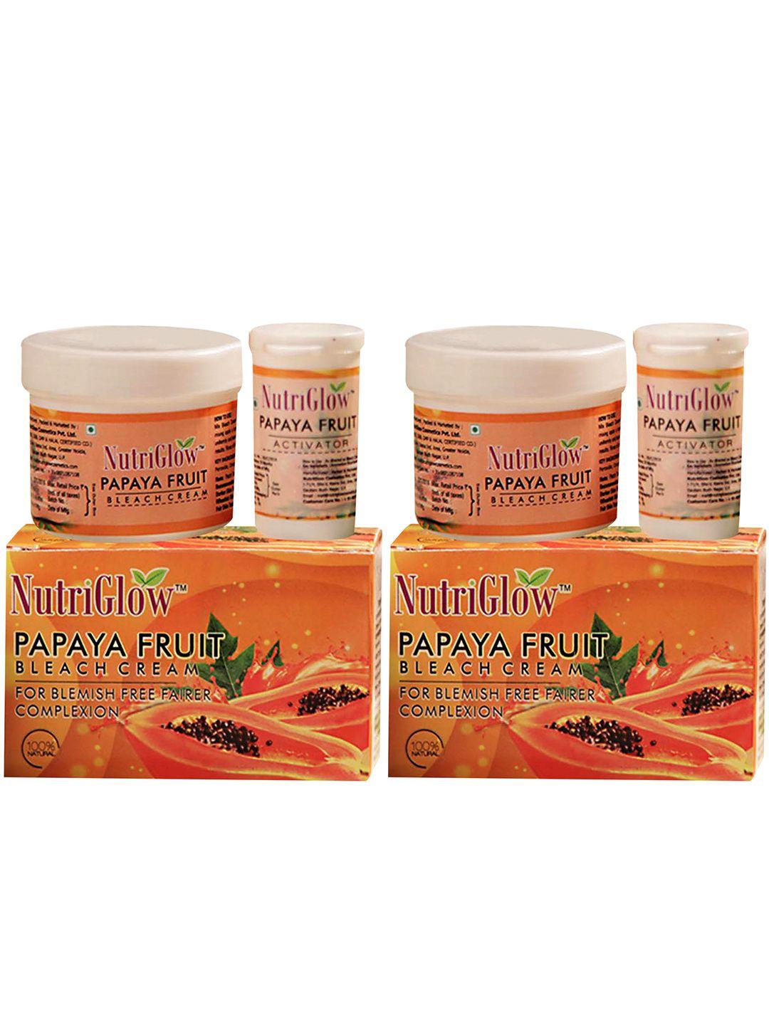 nutriglow pack of 2 sustainable papaya fruit bleach cream 86g