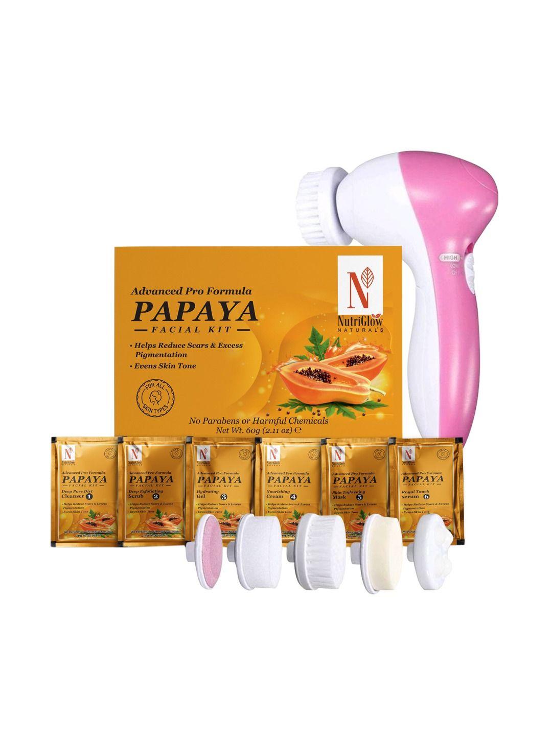 nutriglow papaya facial kit  with 5 in 1 rotating face massager