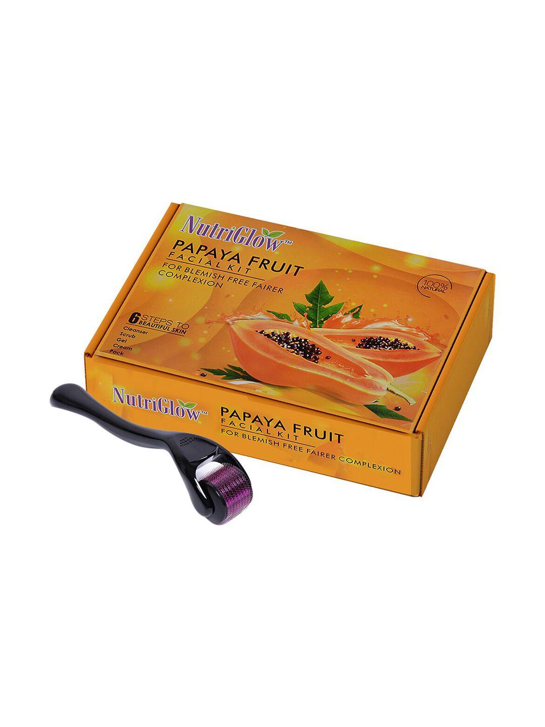 nutriglow papaya facial kit with derma roller 260 g