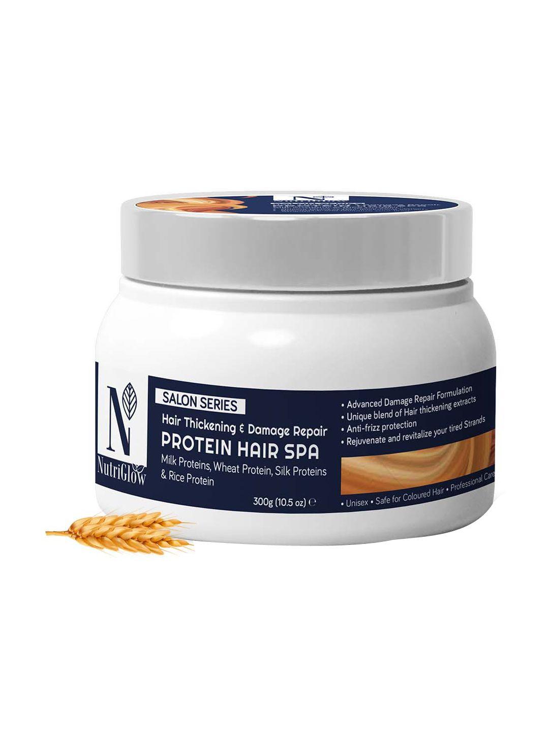 nutriglow protein hair spa with rice proteins for hair thickening & damage repair - 300gm