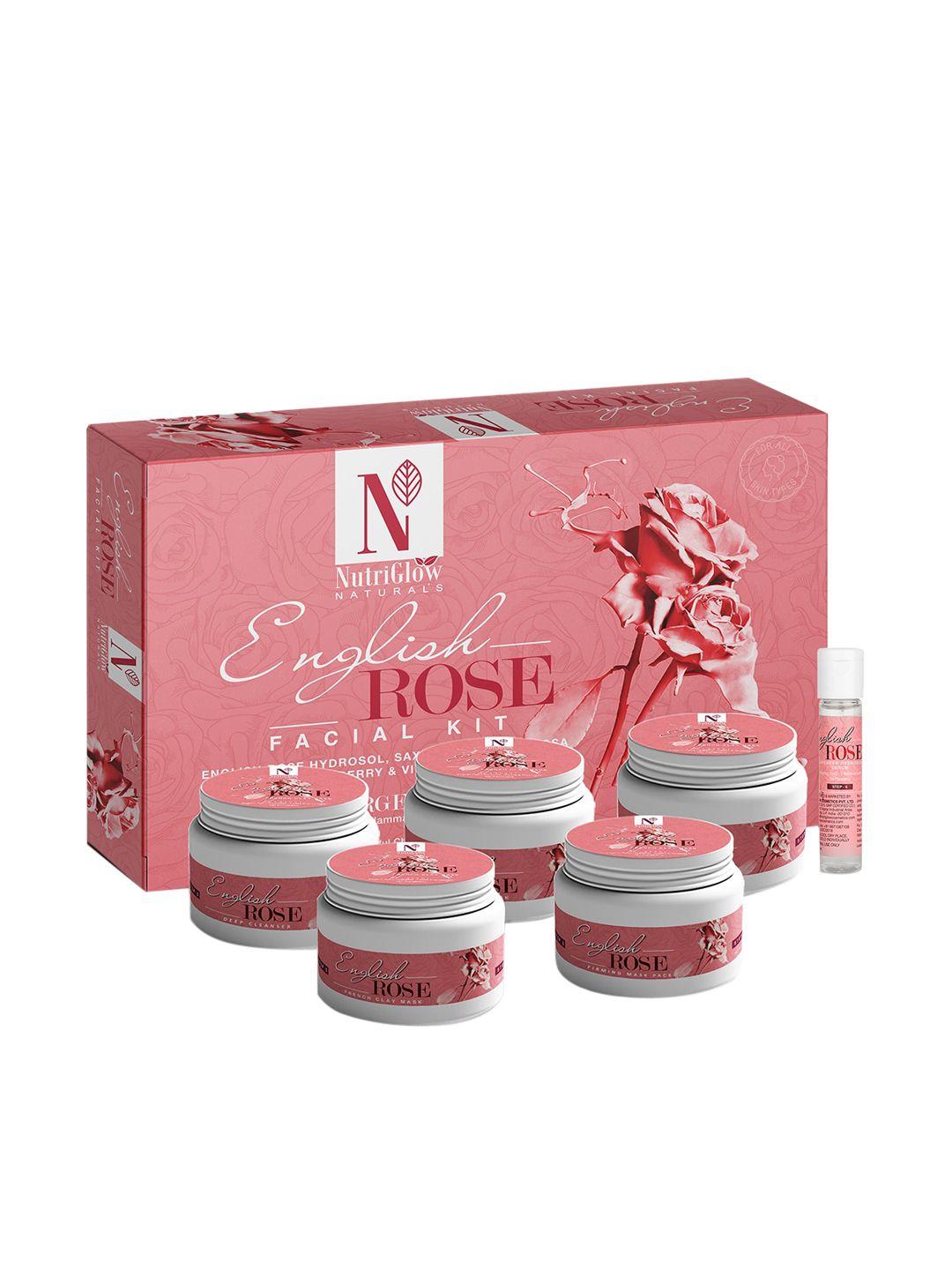 nutriglow sustainable natural english rose facial kit all skin types - 250g+10ml