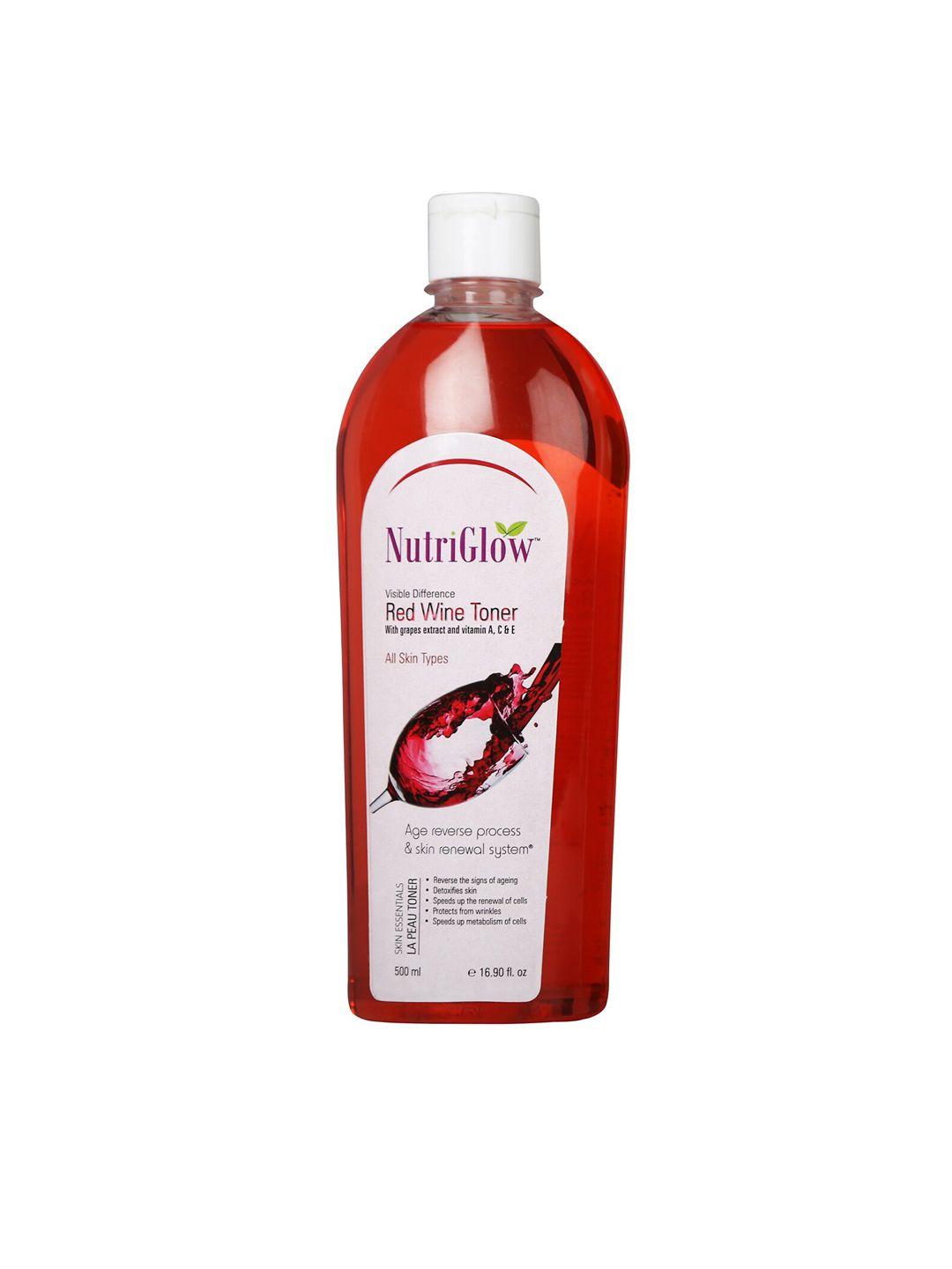 nutriglow sustainable red wine toner with grapes extract for glowing skin 500 ml