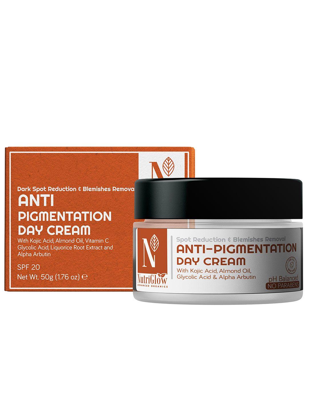 nutriglow advanced organics anti-pigmentation day cream with kojic acid - 50 g