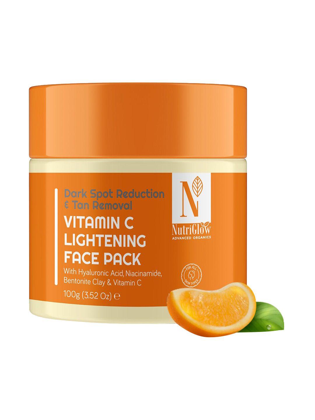 nutriglow advanced organics dark spot reduction & tan removal vitamin c lightening face pack - 100gm
