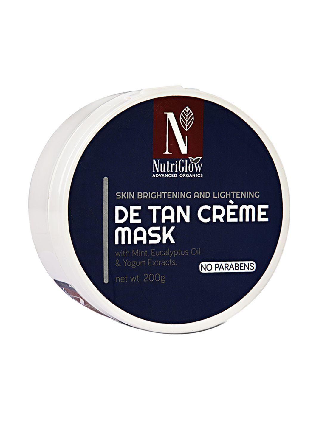 nutriglow advanced organics skin whitening  brightening de tan creme mask 200 g