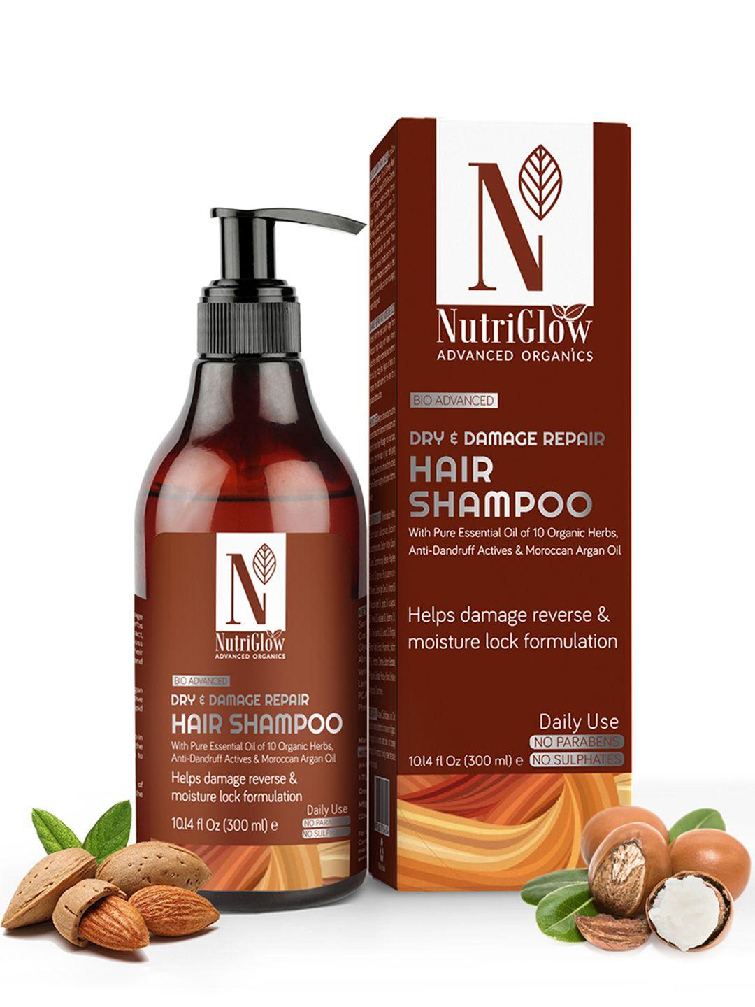 nutriglow advanced organics sustainable bio advanced dry & damage repair hair shampoo 300 ml