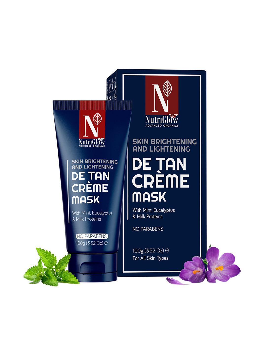 nutriglow advanced organics sustainable de tan cream mask with mint & eucalyptus - 100 g