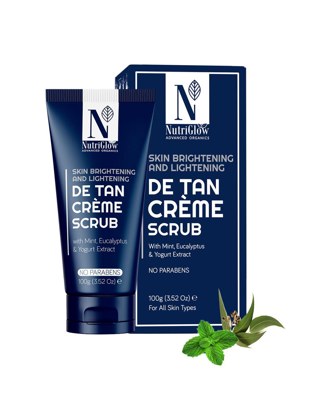 nutriglow advanced organics sustainable skin brightening & lightening de-tan creme scrub - 100 g