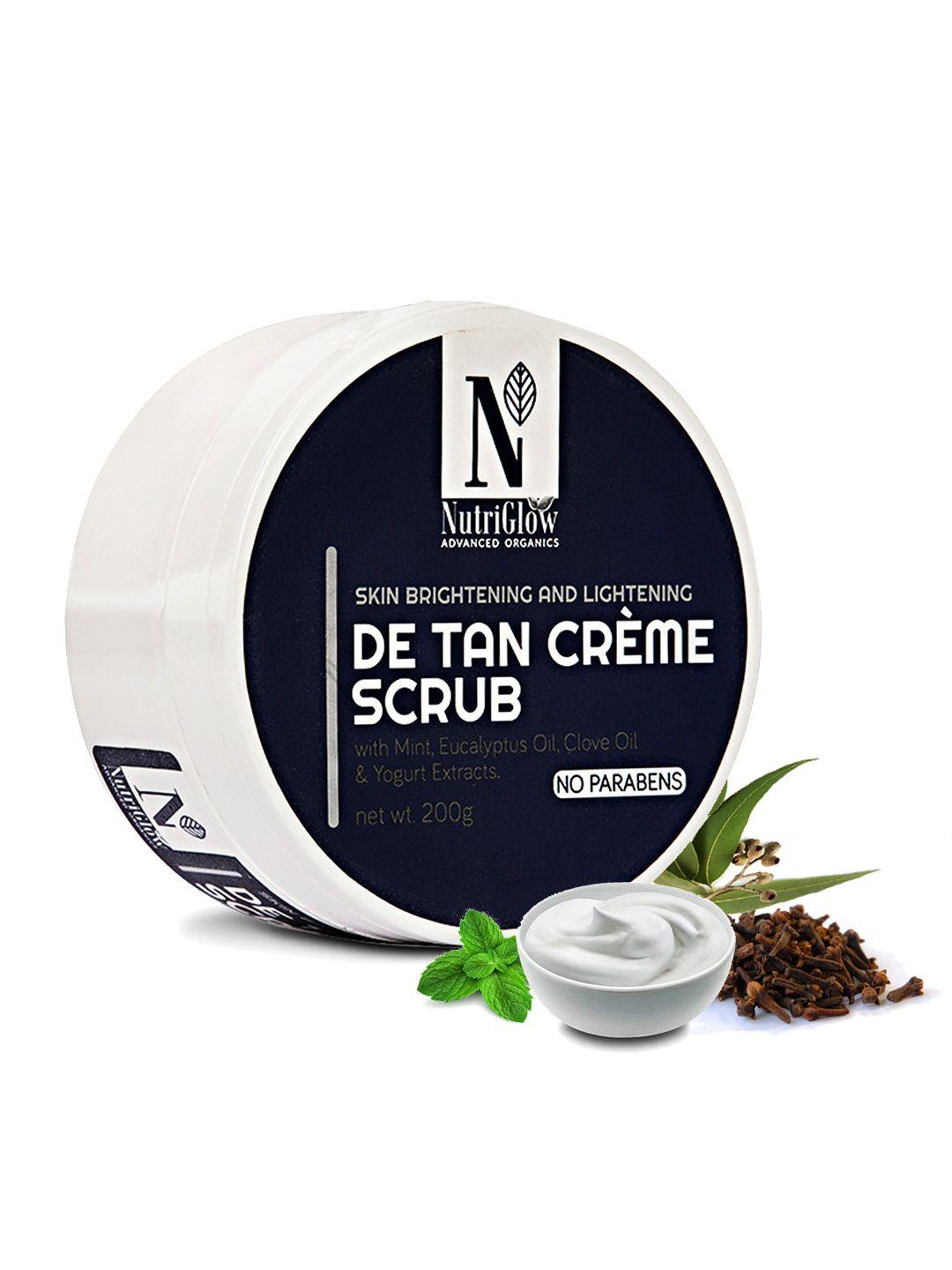 nutriglow advanced organics sustainable skin whitening  brightening de tan creme scrub 200 g