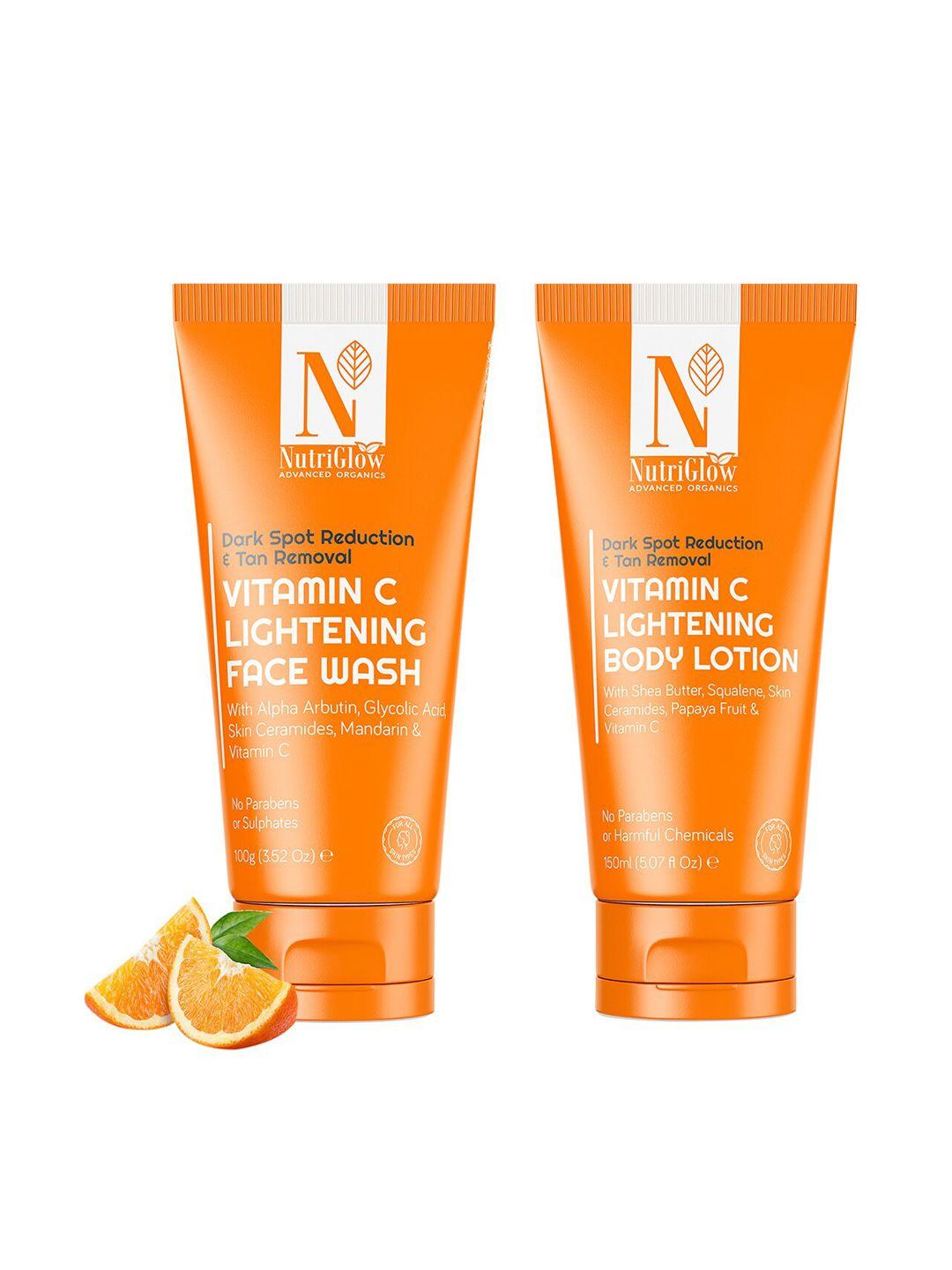 nutriglow advanced organics vitamin c face wash & body lotion 250 g