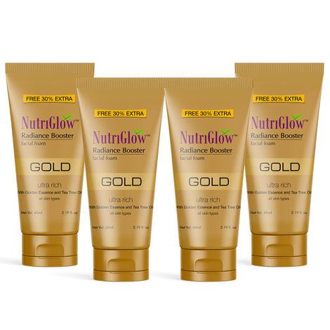 nutriglow combo of 4 face wash- diamond radiance/ gold radiance booster/ wild turmeric & neem & tulsi (65ml each)