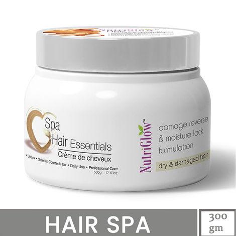 nutriglow hair spa cream with damage reverse & moisture lock formulation for dry & damaged hair, 300gm