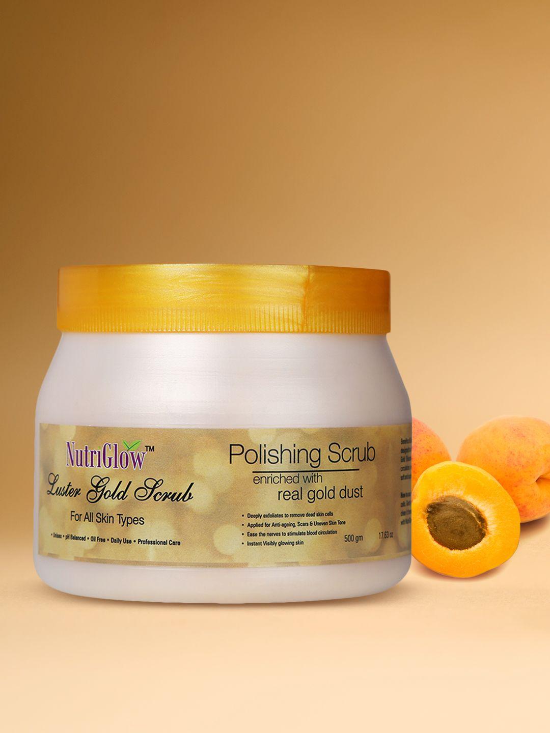 nutriglow luster gold scrub enriched with real gold dust 500 g