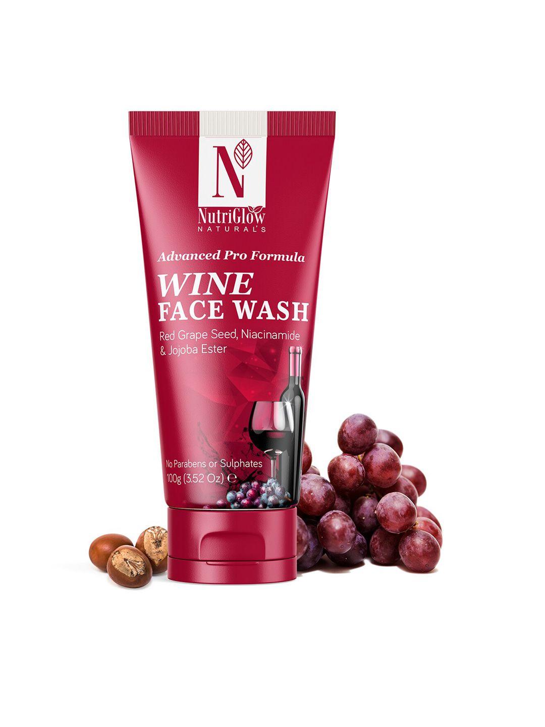 nutriglow naturals advanced pro formula niacinamide wine face wash 100 gm