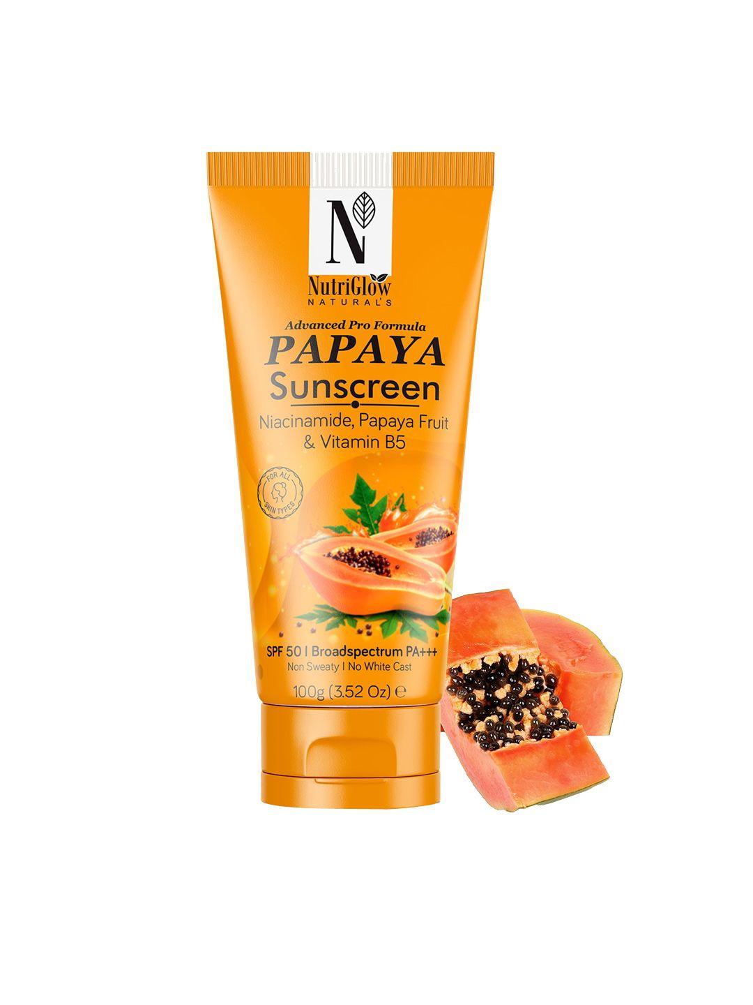 nutriglow naturals advanced pro formula papaya sunscreen spf 50 - 100gm