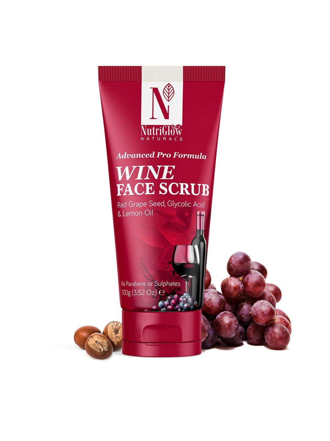 nutriglow naturals advanced pro formula wine face scrub - 100 g