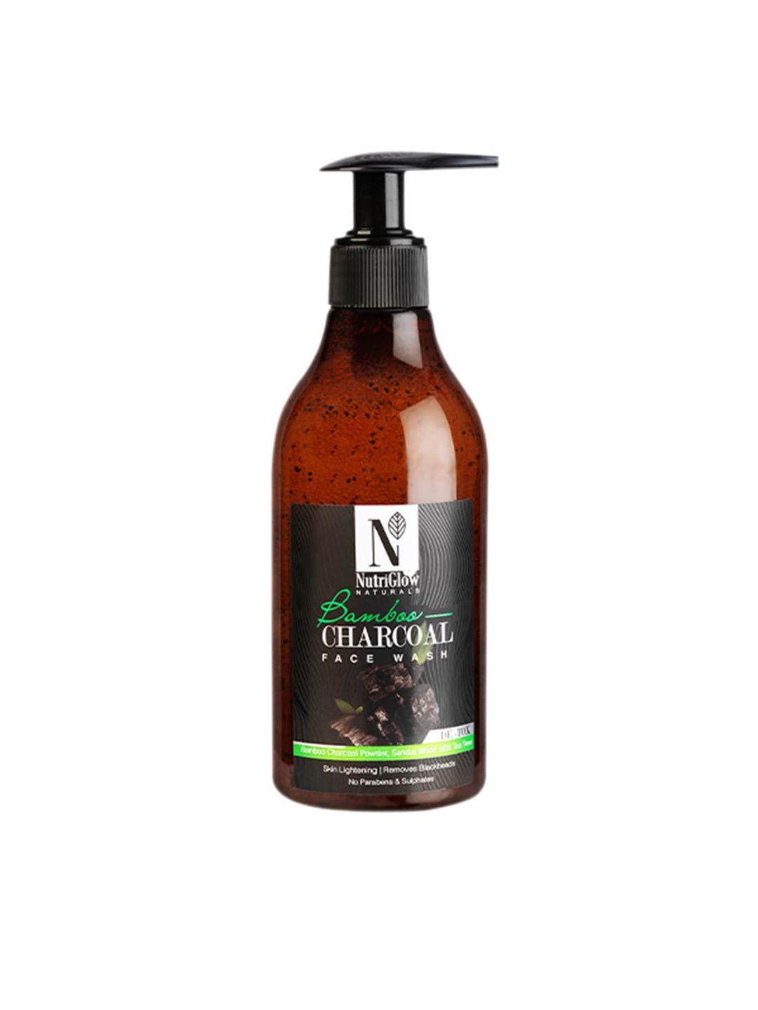 nutriglow naturals bamboo & charcoal skin lightening sustainable face wash -150ml