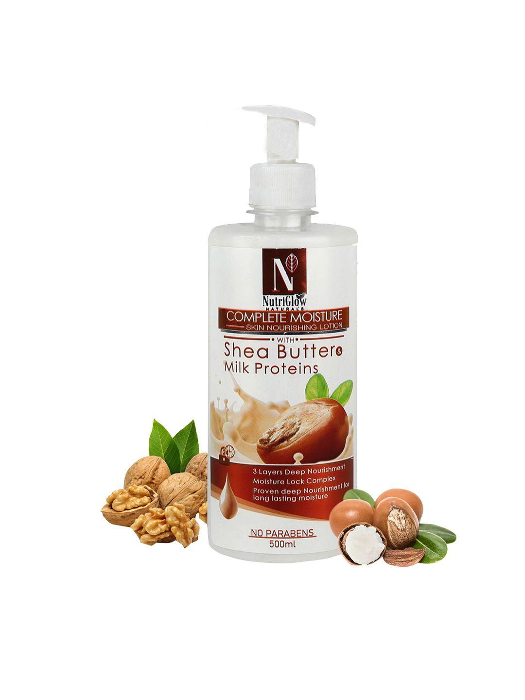 nutriglow naturals complete moisture sustainable skin nourishing body lotion with shea butter - 500 ml