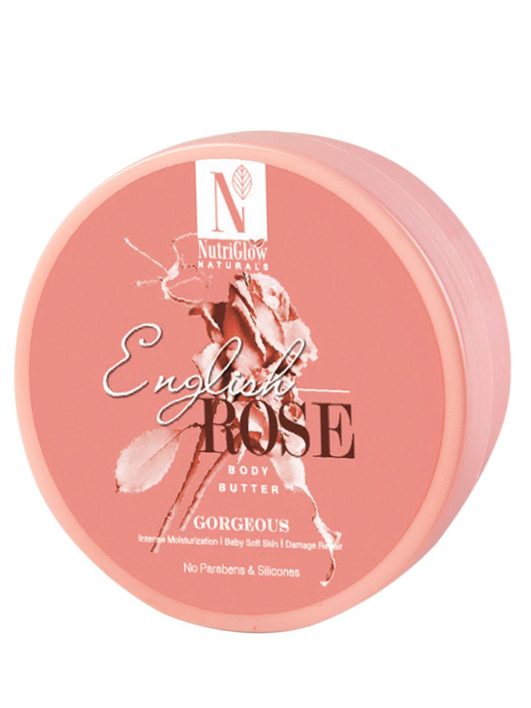 nutriglow naturals sustainable english rose body butter for deep nourishing - 200g