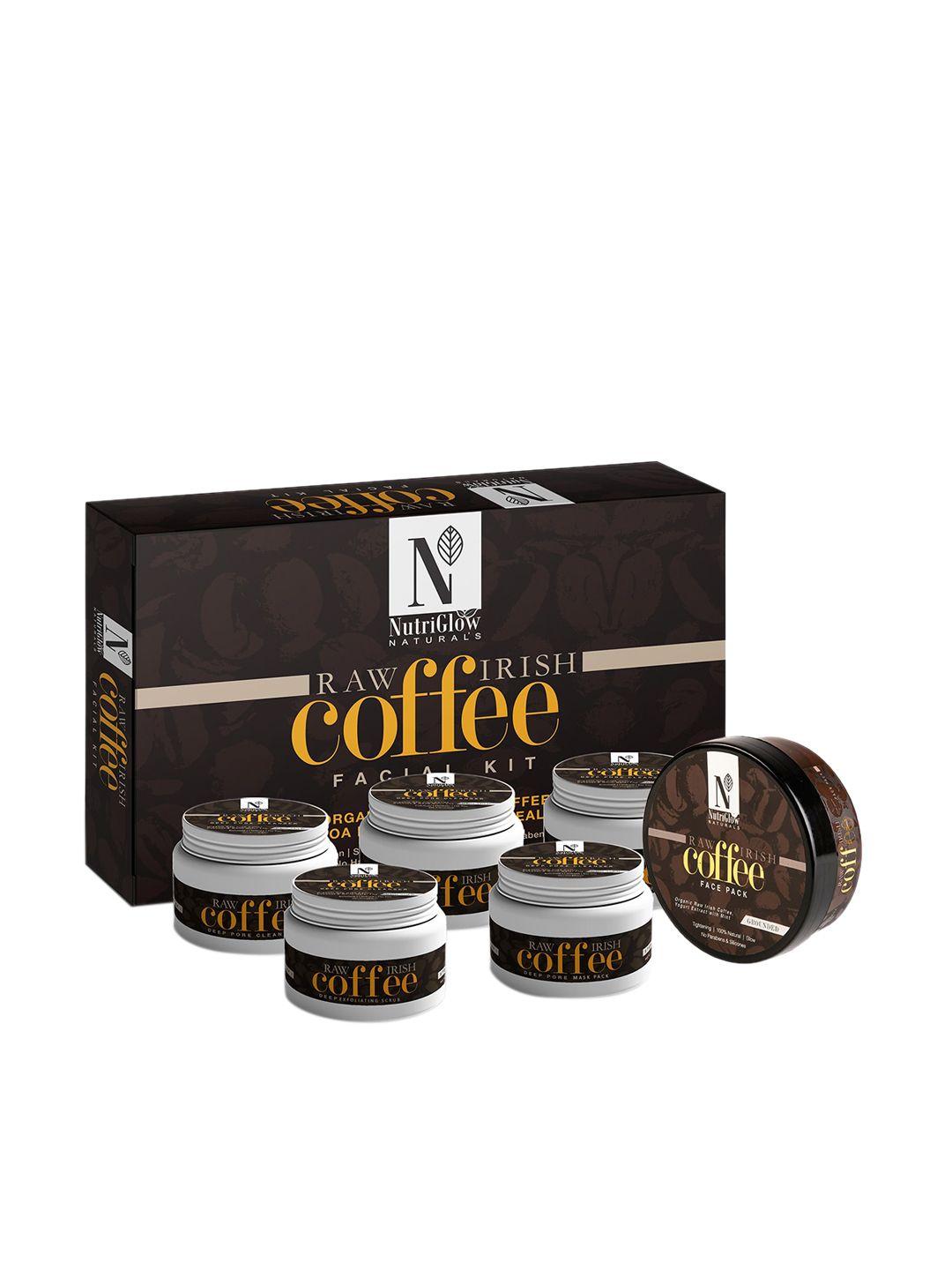 nutriglow naturals sustainable raw irish coffee facial kit 250 g + 10 ml coffee face pack 200 g