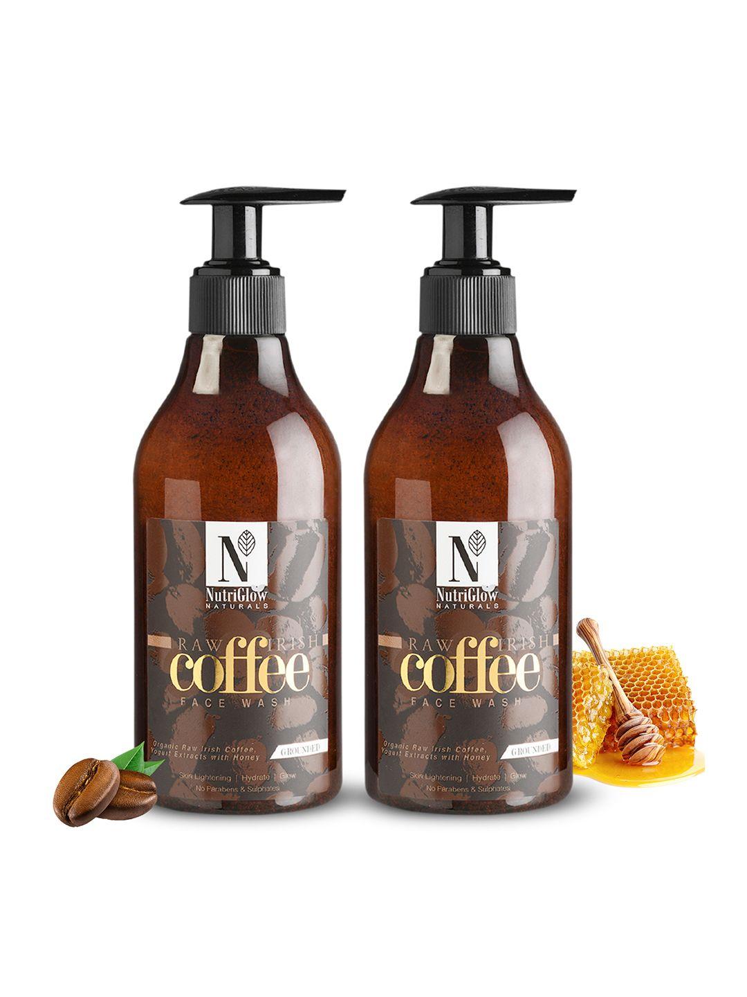 nutriglow naturals unisex set of 2 raw irish coffee skin lightening sustainable face wash 300ml each
