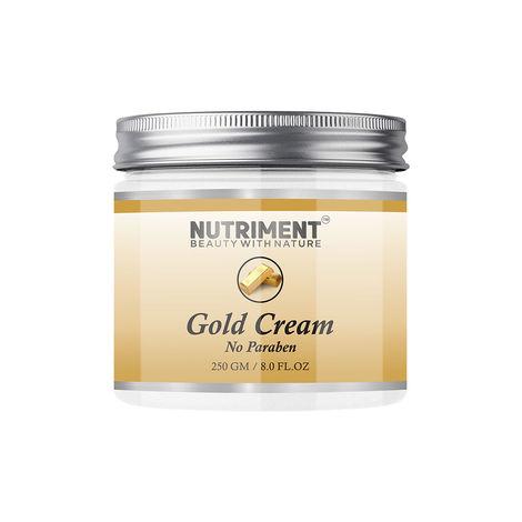 nutriment gold cream for moisturizing glowing skin, paraban free 250gram suitable for all skin types