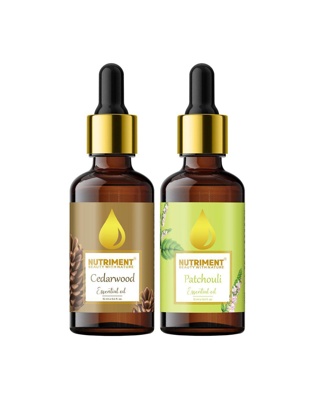 nutriment combo of 2 patchouli & cedarwood essential oils - 15ml each