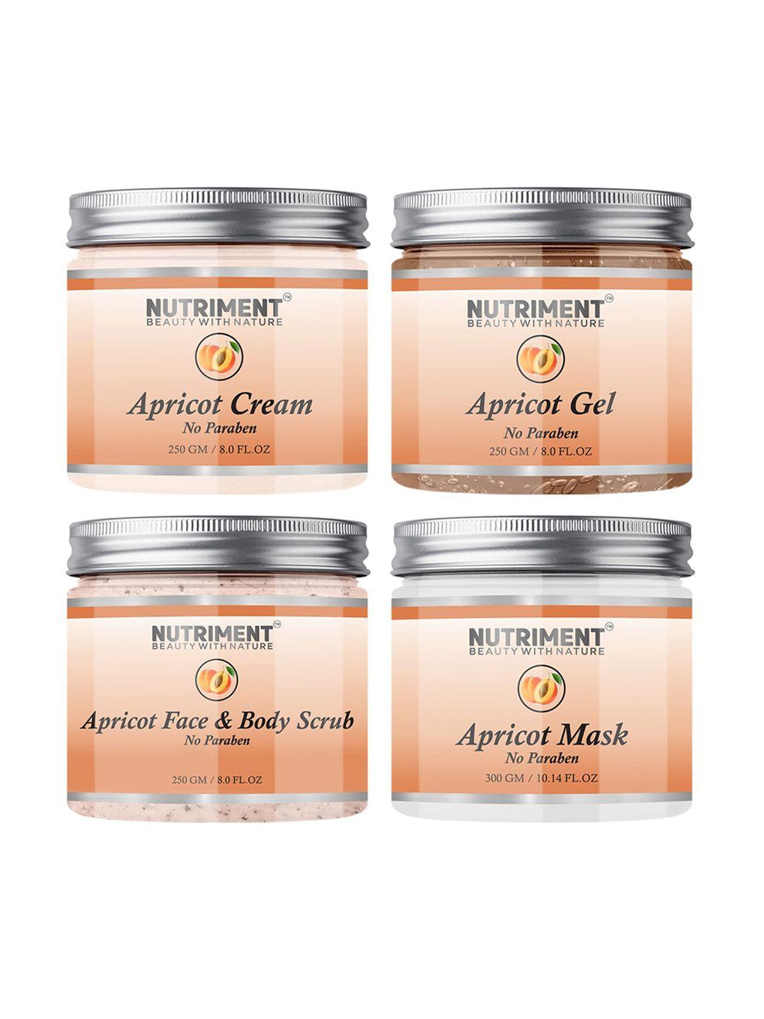 nutriment pack of 4 apricot scrub - gel - cream & mask - 1050 g