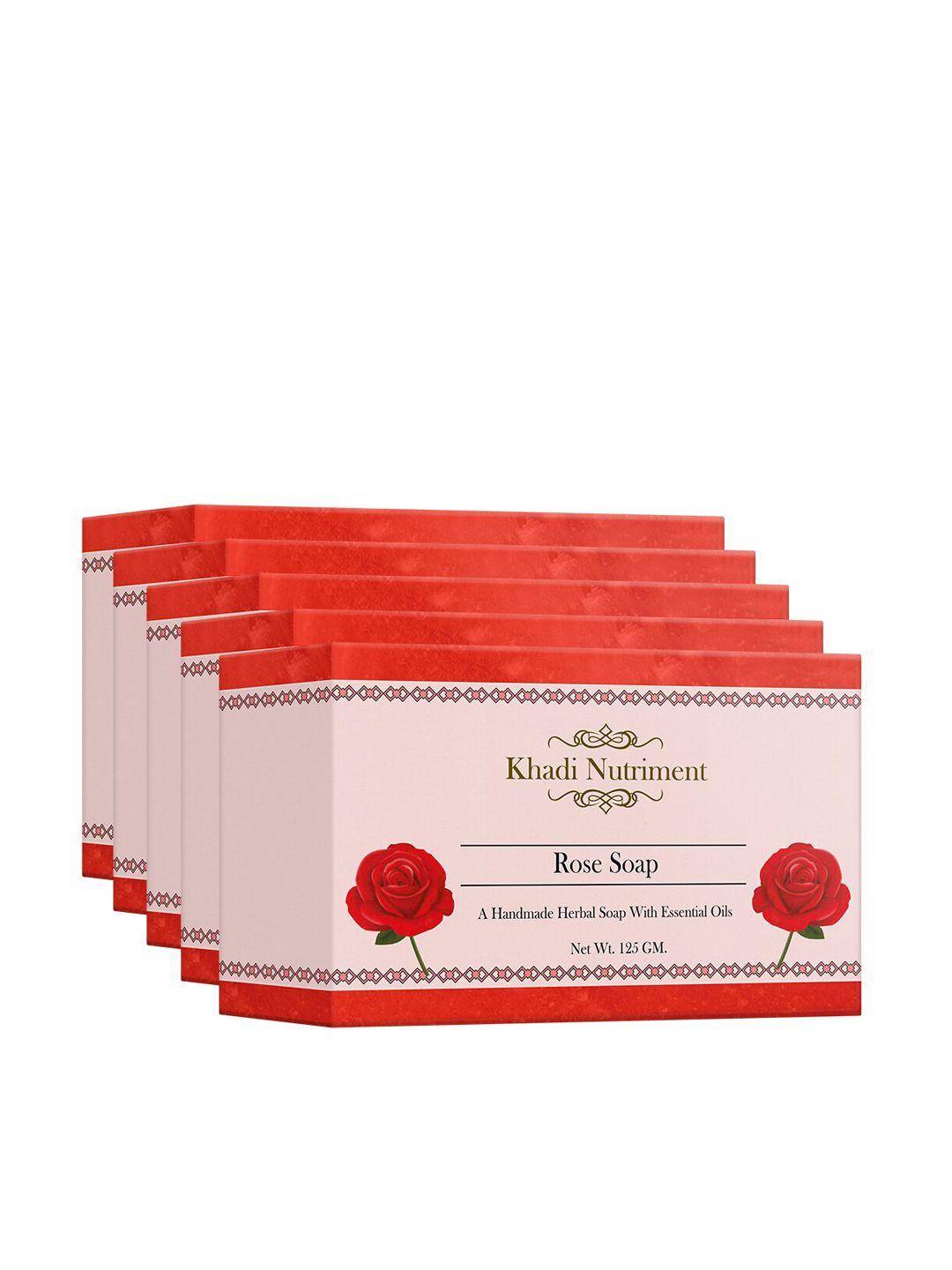 nutriment pack of 5 khadi nutriment rose soap - 125 g each