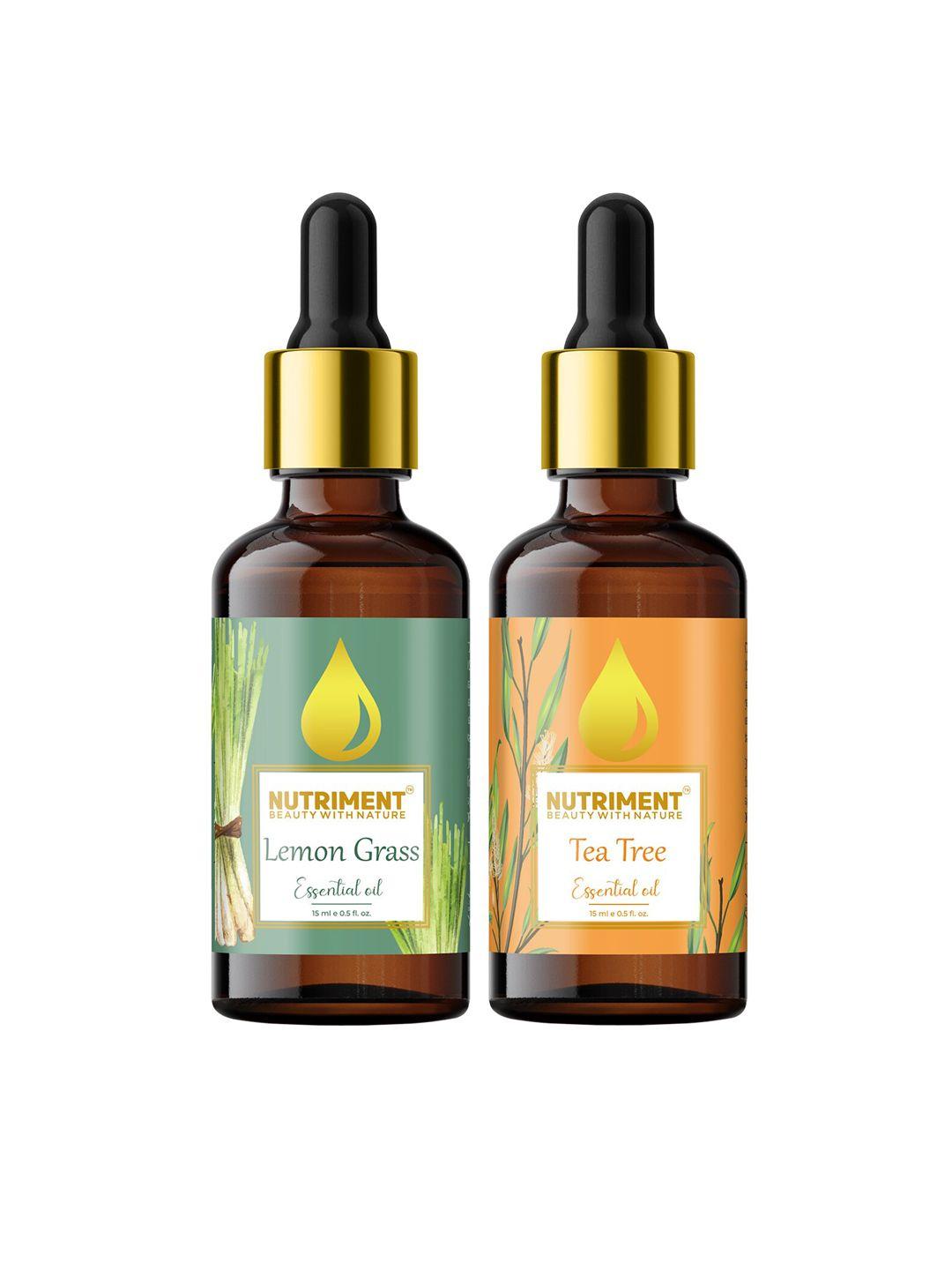 nutriment unisex set of 2 tea tree & lemon grass essential oil-15ml each