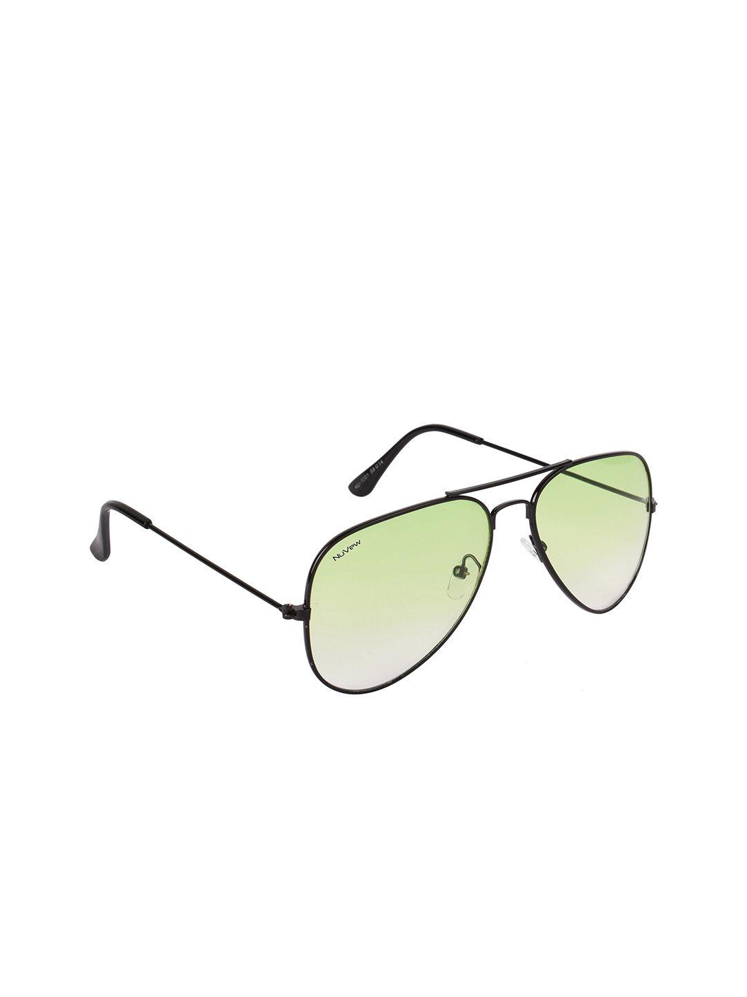 nuvew unisex green lens & black aviator sunglasses - 16153-29-nw-1001-green