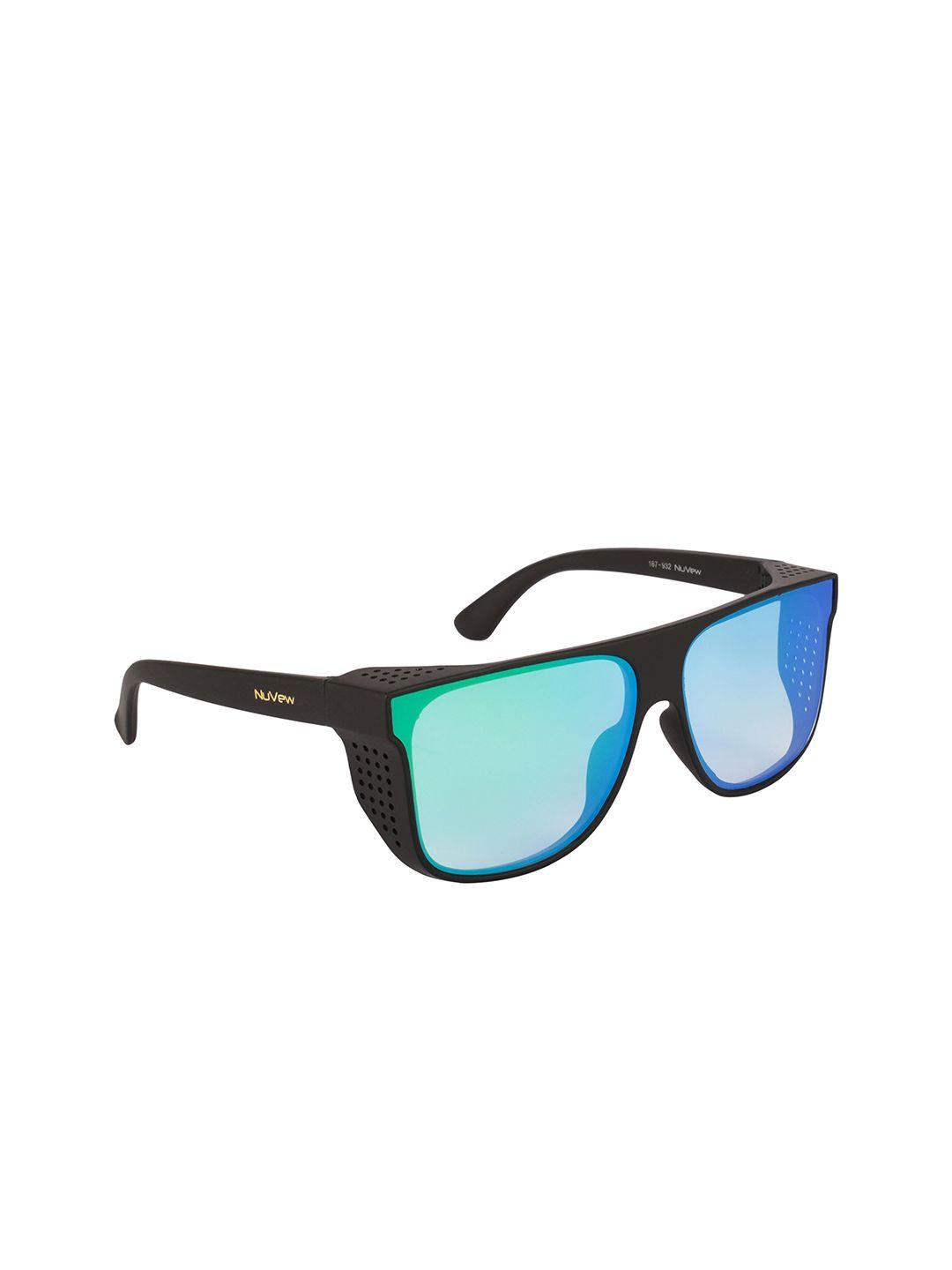 nuvew unisex mirrored lens & black uv protected wayfarer sunglasses