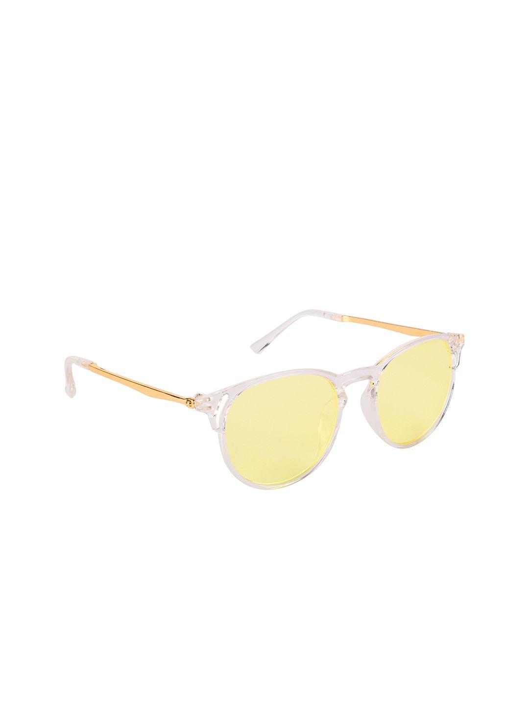 nuvew unisex yellow lens & gold-toned wayfarer sunglasses - 16186-29-nw-25252-yellow