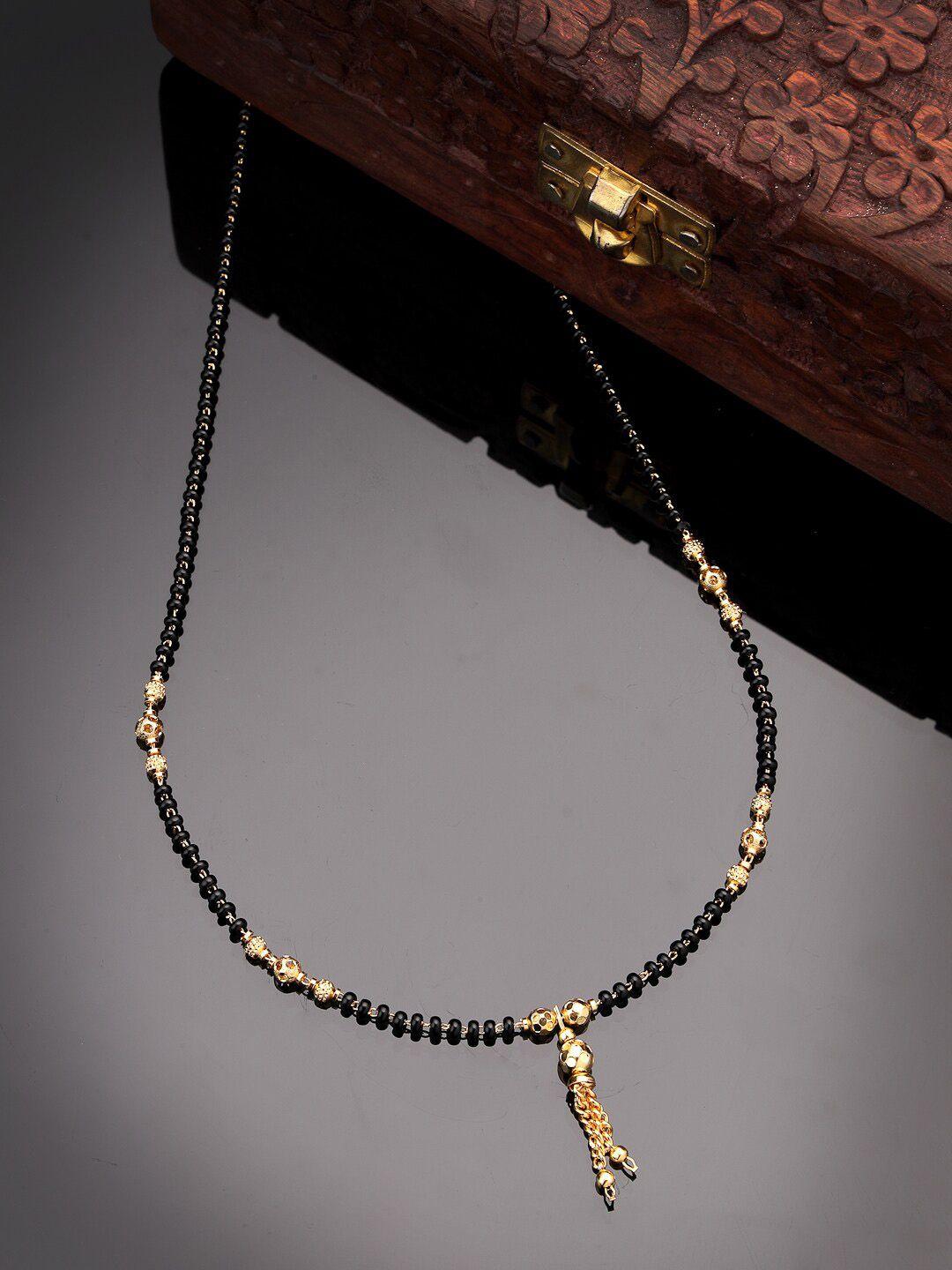 nvr gold-plated beaded mangalsutra
