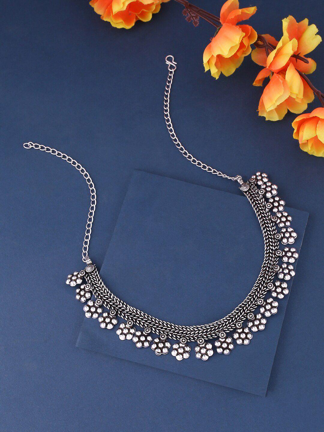 nvr gunmetal-toned silver-plated bohemian necklace