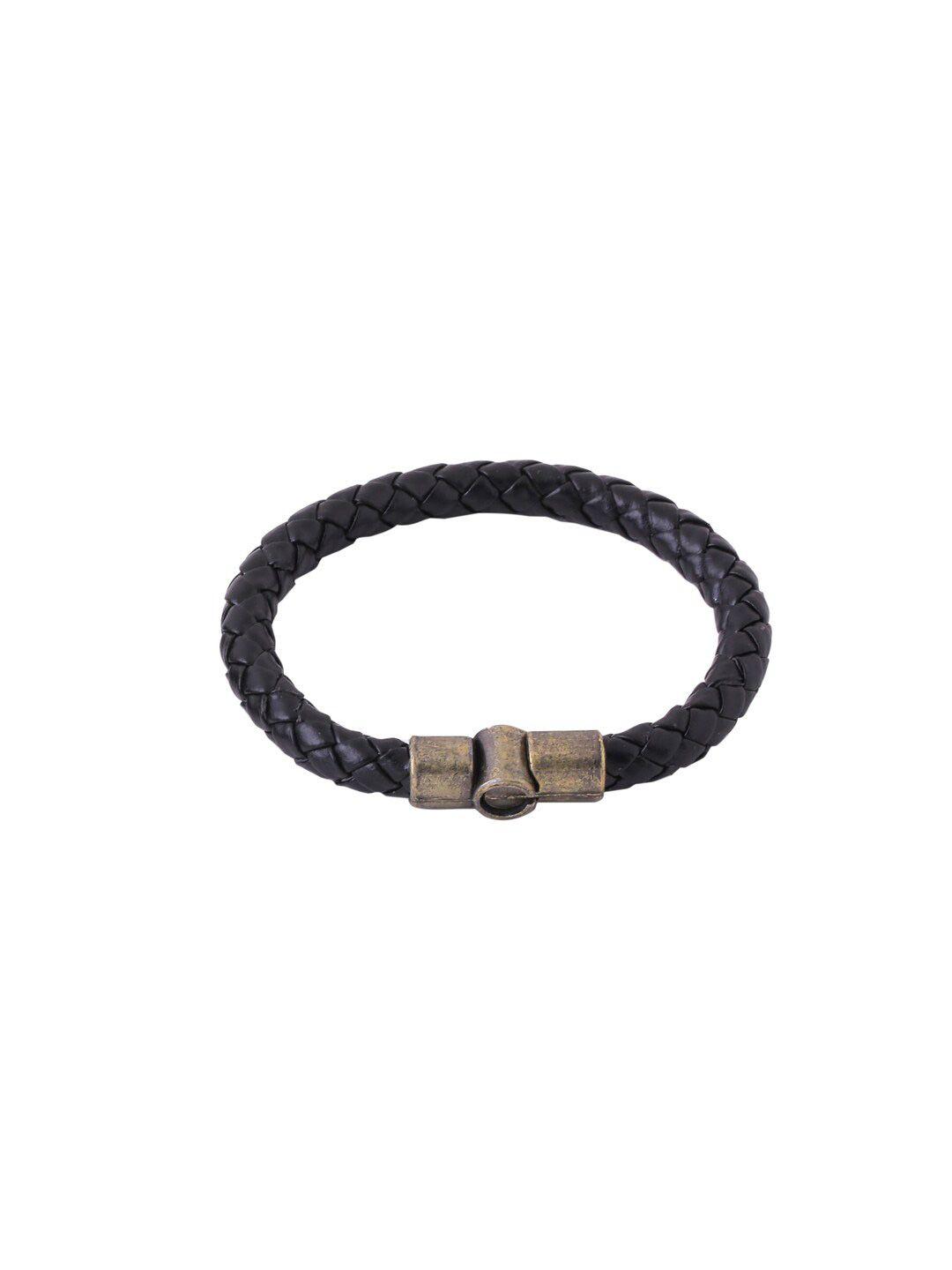 nvr unisex black leather wraparound bracelet