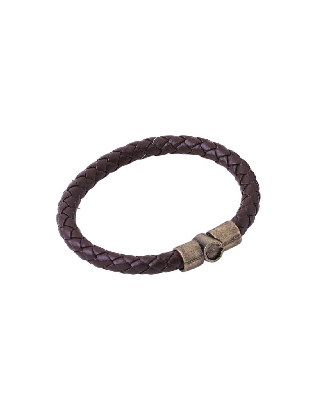 nvr unisex brown leather wraparound bracelet