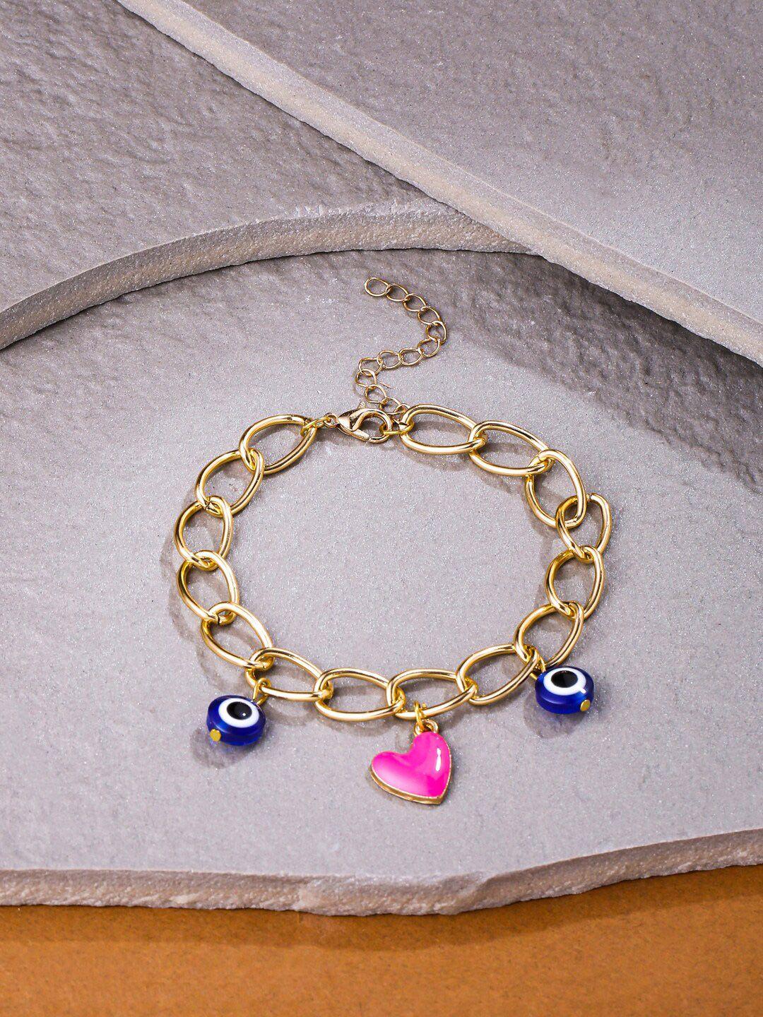 nvr women crystals gold-plated link bracelet