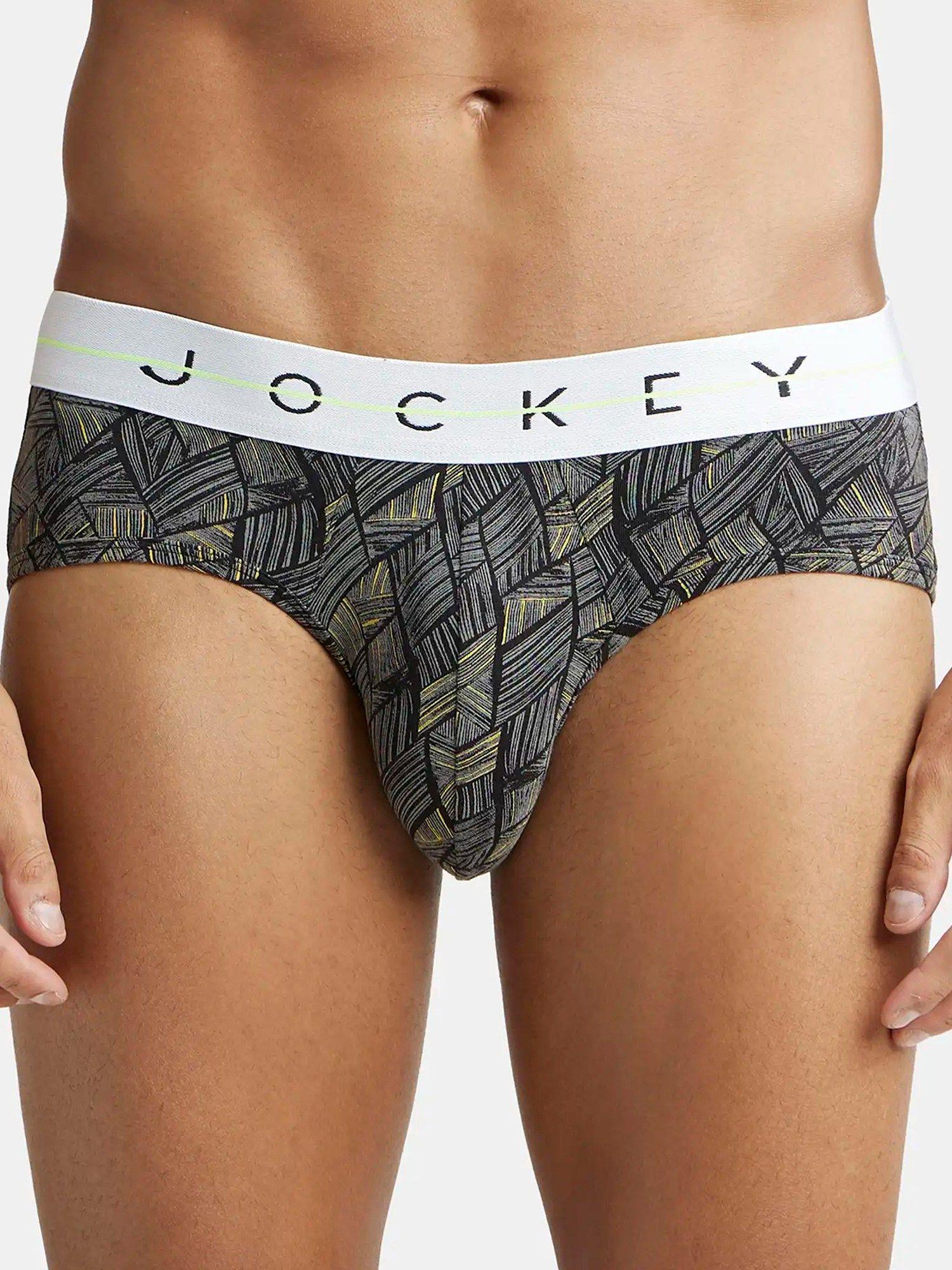 ny01 mens super cotton printed brief with ultrasoft waistband-black