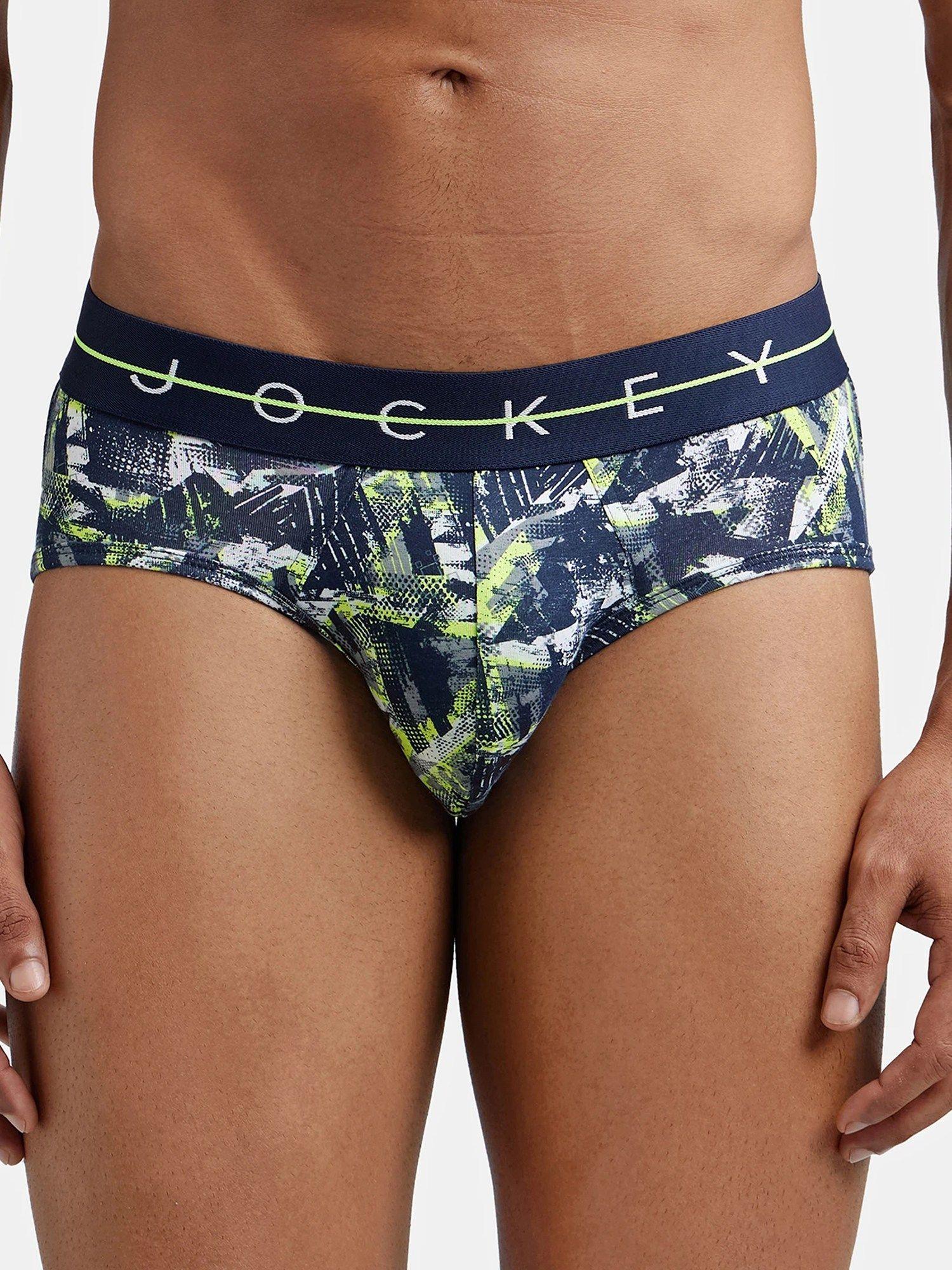 ny01 mens super cotton printed brief with ultrasoft waistband-blue