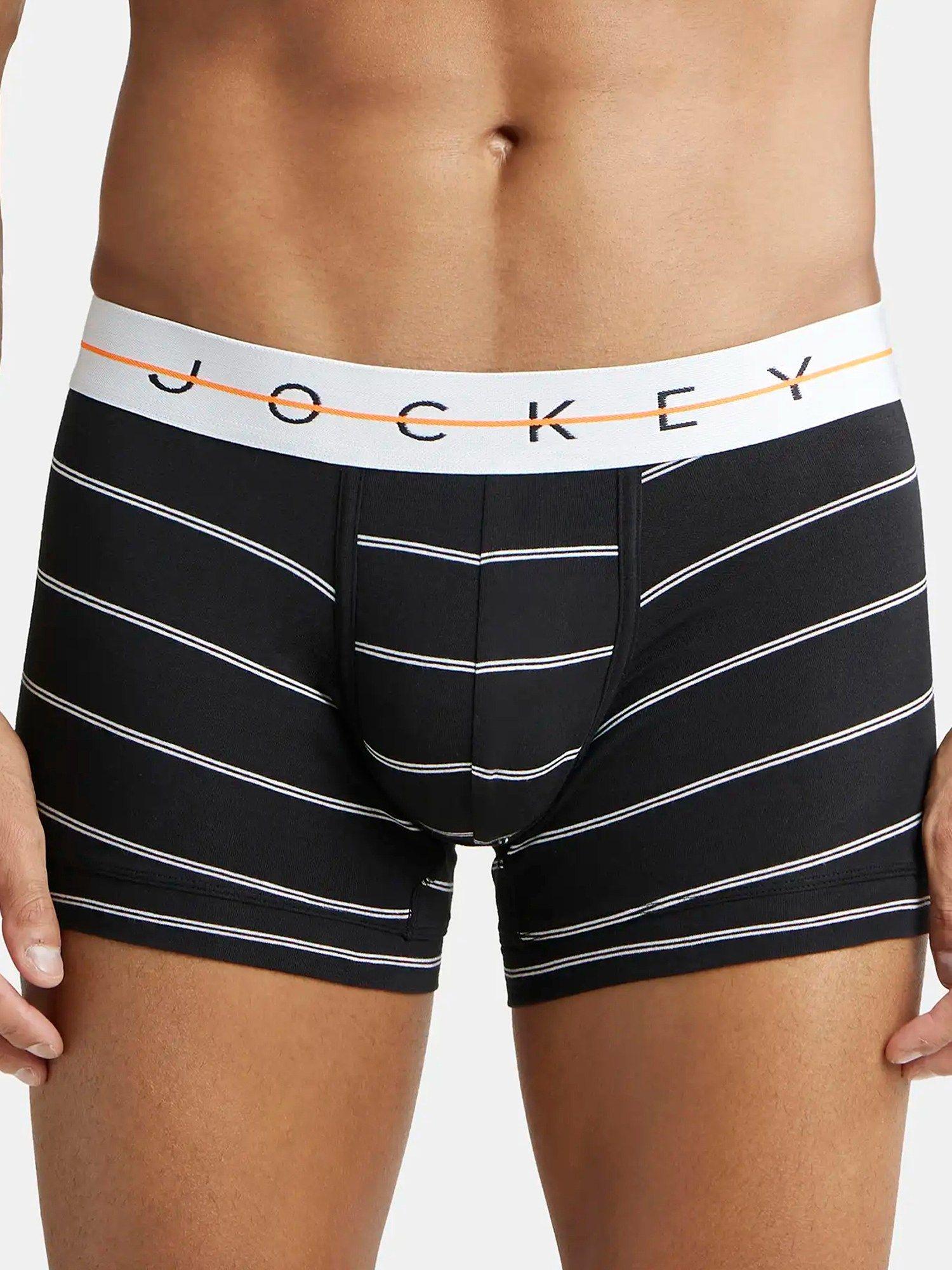 ny02 mens super cotton printed trunk with ultrasoft waistband-black