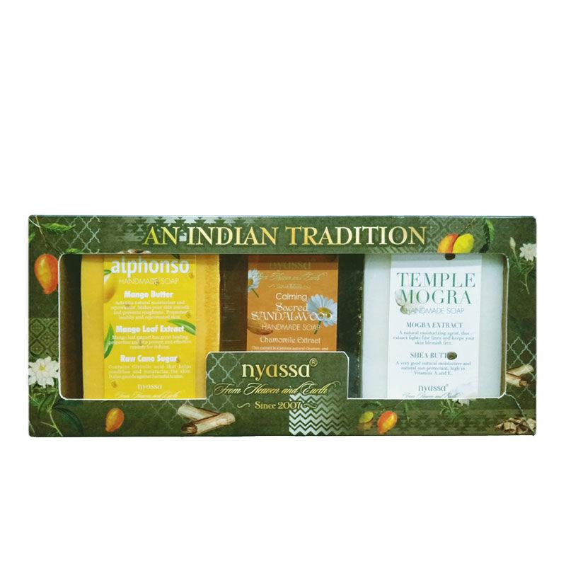 nyassa an indian tradition handmade soap - set of 3