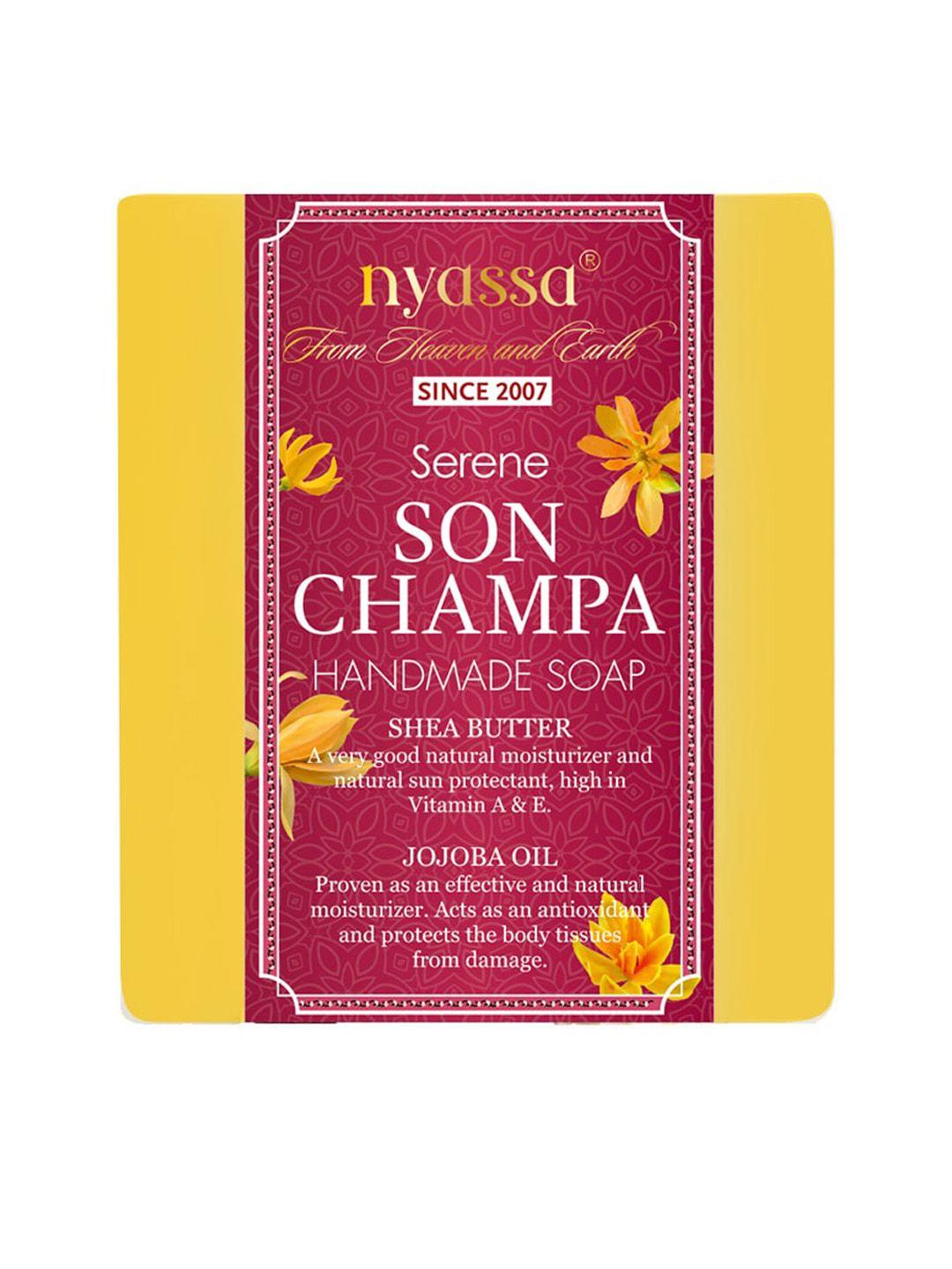 nyassa serene son champa soap to moisturize skin with smooth & rich aroma - 150g