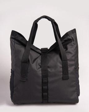 nyc roll-top tote bag with external mesh pockets