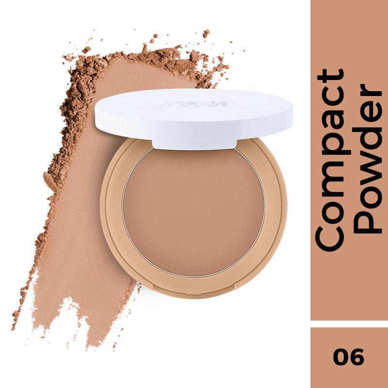 nykaa all day matte 12hr oil control face compact powder with spf 15 pa ++ - maple 06