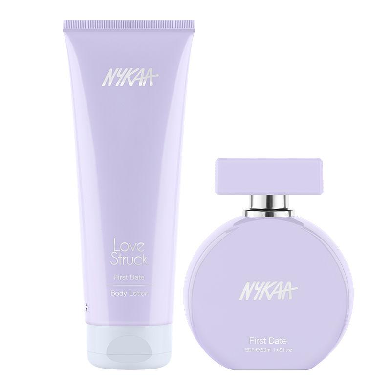 nykaa love struck first date body lotion + perfume