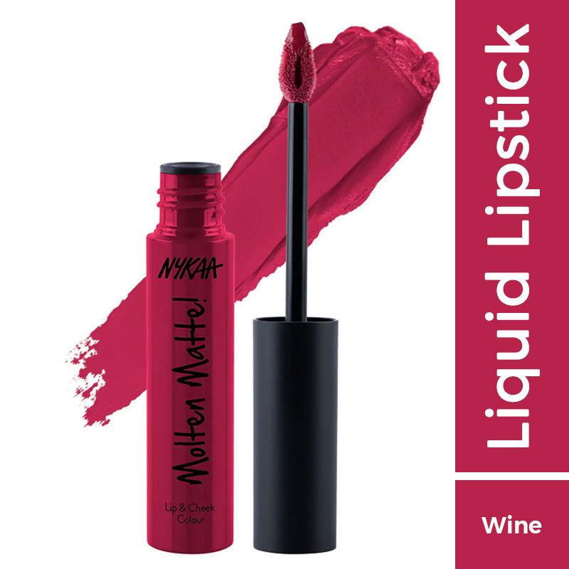 nykaa molten matte lip & cheek colour liquid lipstick - serena 09